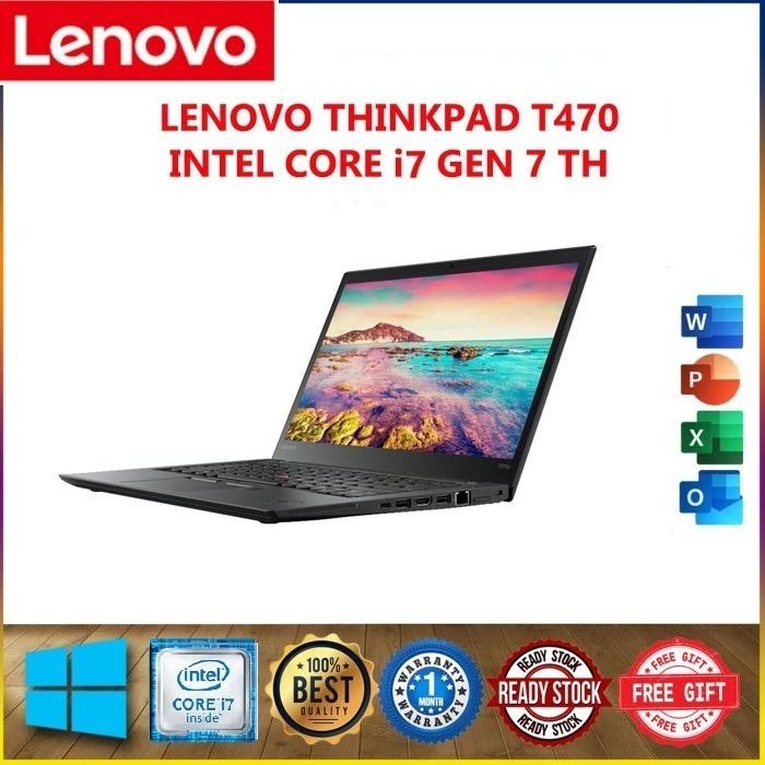 LENOVO T470s I7 7TH RAM 8/256 SSD
