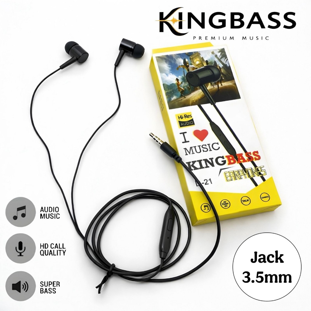Handsfree Earphone vibox J d21 Hf SuperBass With Mic [MPG]