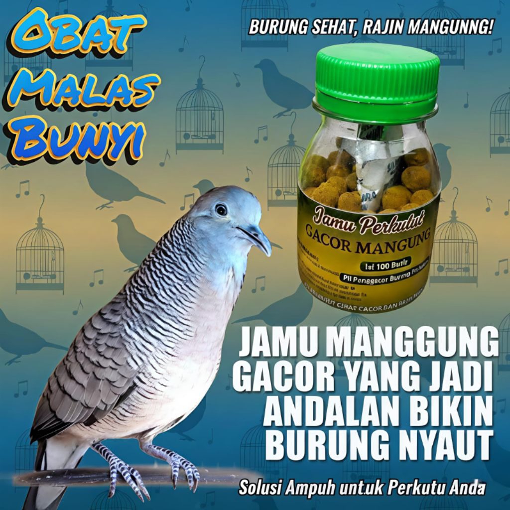 Jamu GACOR MANGGUNG isi 100 PIL PERKUTUT SEHAT GACOR JAMU PERKUTUT  SEHAT GACOR MANGGUNG