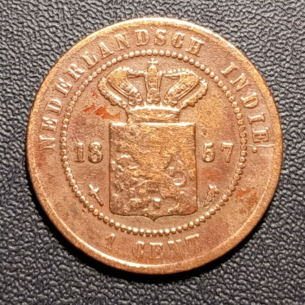 Koin 1 Cent Nederlandsch-Indie Tahun 1857