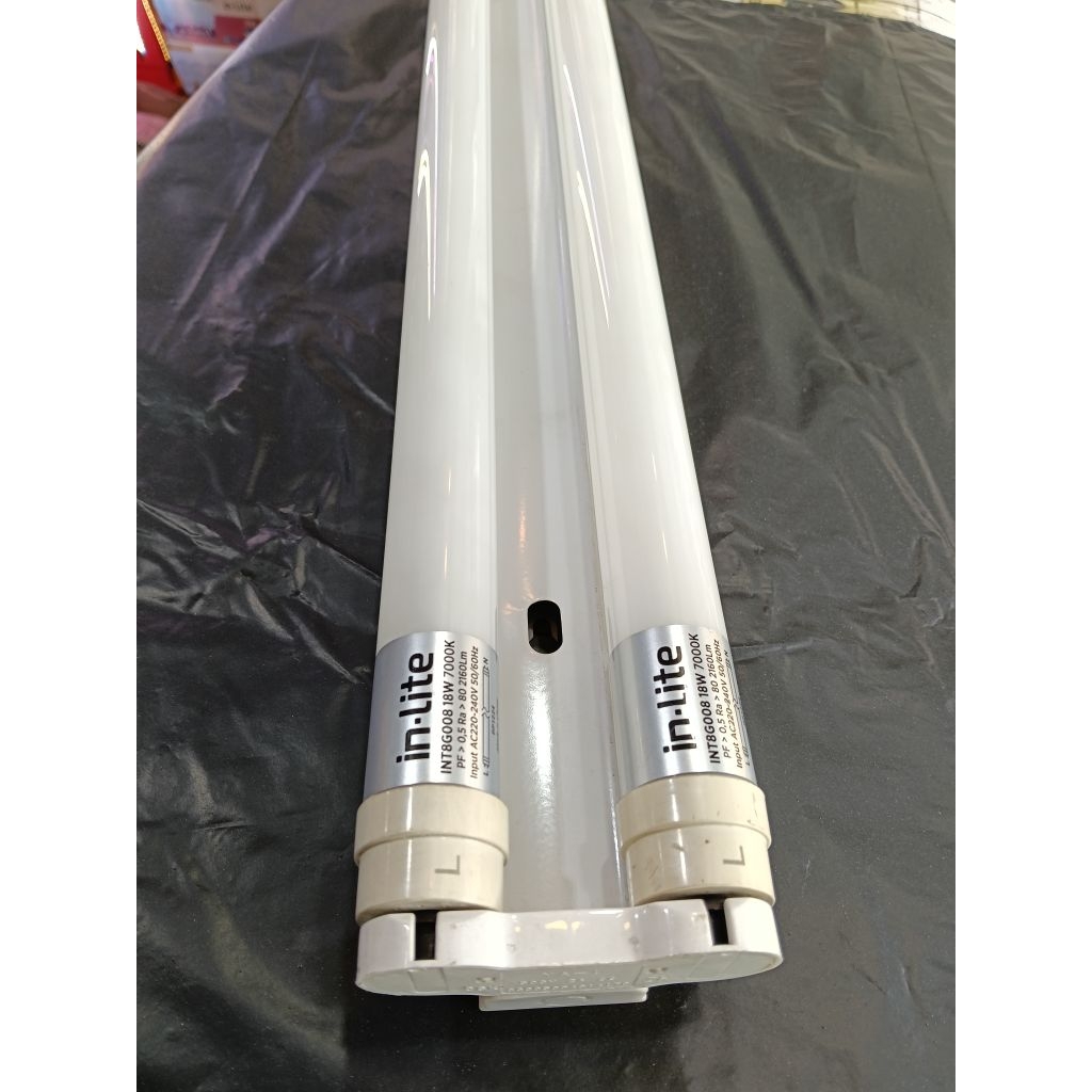 lampu neon LED T8 1 set kap+lampu 2 lampu 120cm