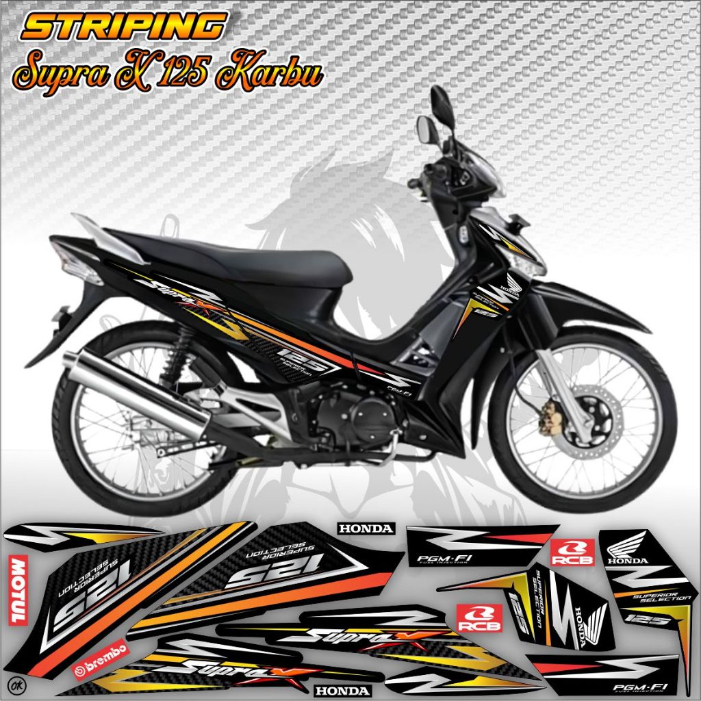 STRIPING SUPRA X 125 KARBU BATMAN STICKER STIKER HONDA SUPRA X 125 WAVE 125I SUPRA X 125R
