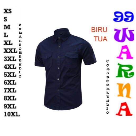 OT FASHION TC87 COLLECTION THE CLOVER 87 GRAYWOLF Hem Cowok Kemeja Pria Jumbo Big Size Lengan Pendek