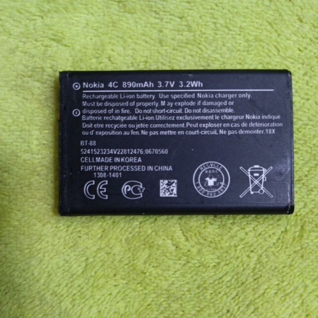 battery nokia bl4c original copotan bekas