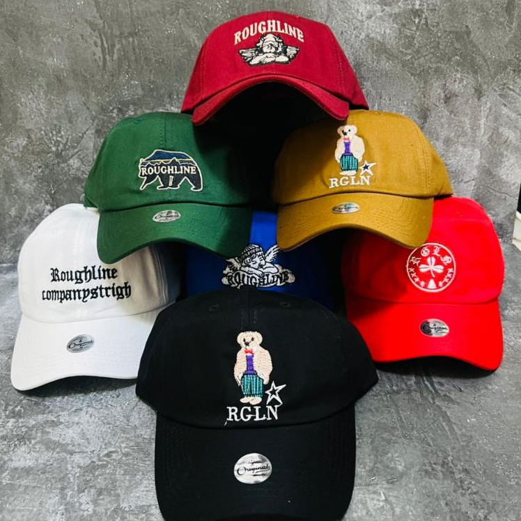 Roughline - Topi Distro Baseball Polocap Bordir depan belakang Roughline