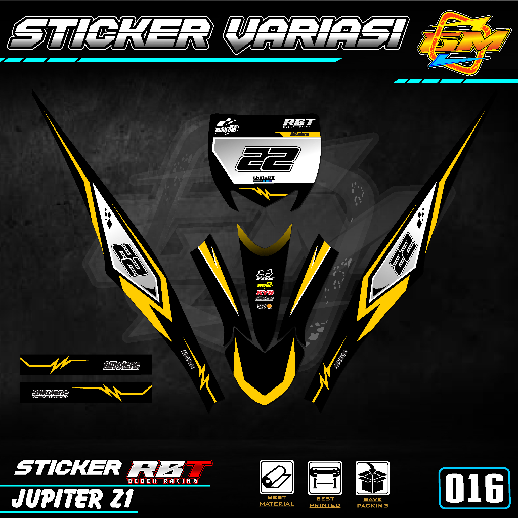 Stiker RBT Modif Motor Trail Jupiter Z1/ Robot - Tahan Cuaca, Melindungi Body