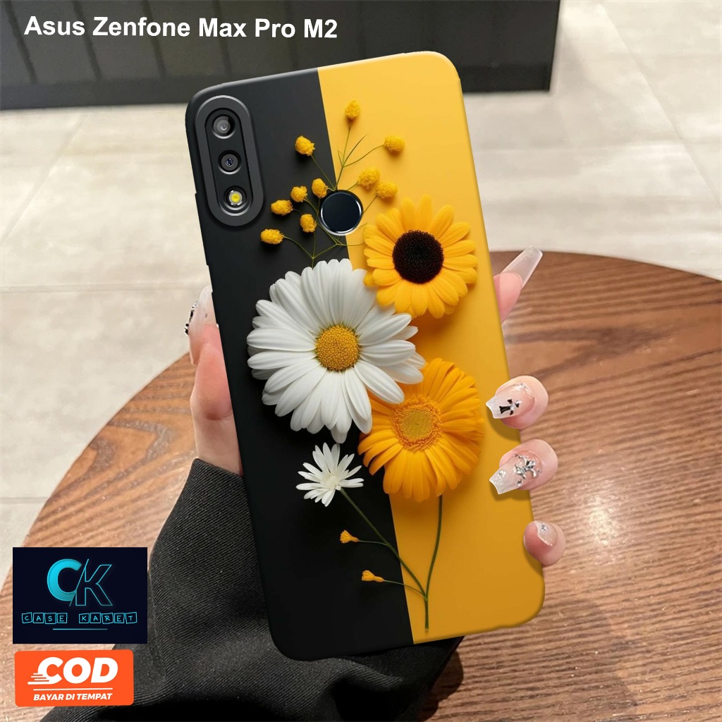 Case Asus Zenfone Max Pro M2 - Casing Bunga - Softcase Candy Case Full Color 3D Silikon TPU