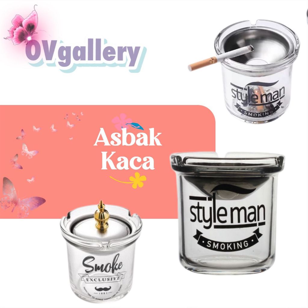 OV203 Asbak Kaca Bulat  Asbak Tebal Aesthetic