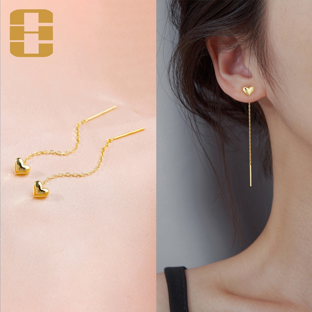 HUICUI Anting Love Panjang Korea Anti Karat Fashion Titanium Terbaru Elegan Premium Hati Aksesoris W