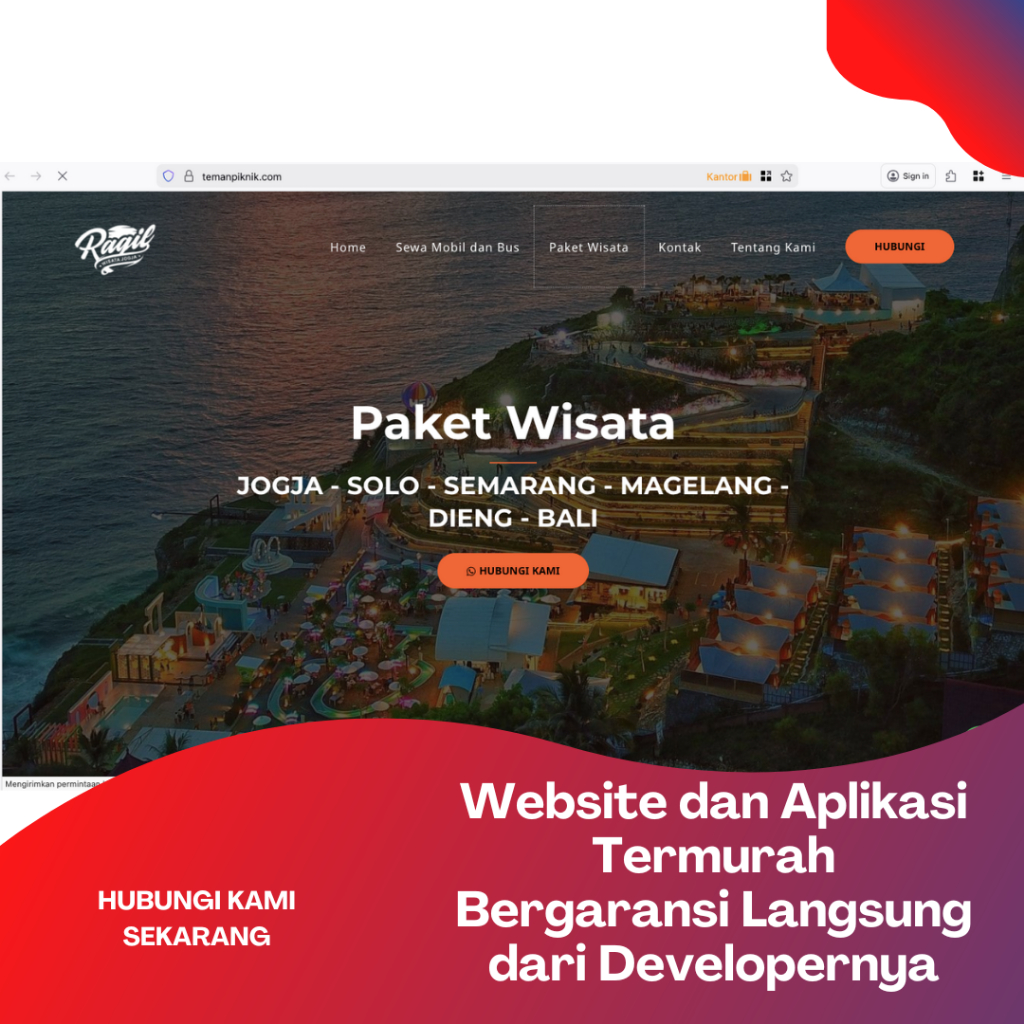 WEBSITE TRAVEL CUSTOM BERGARANSI