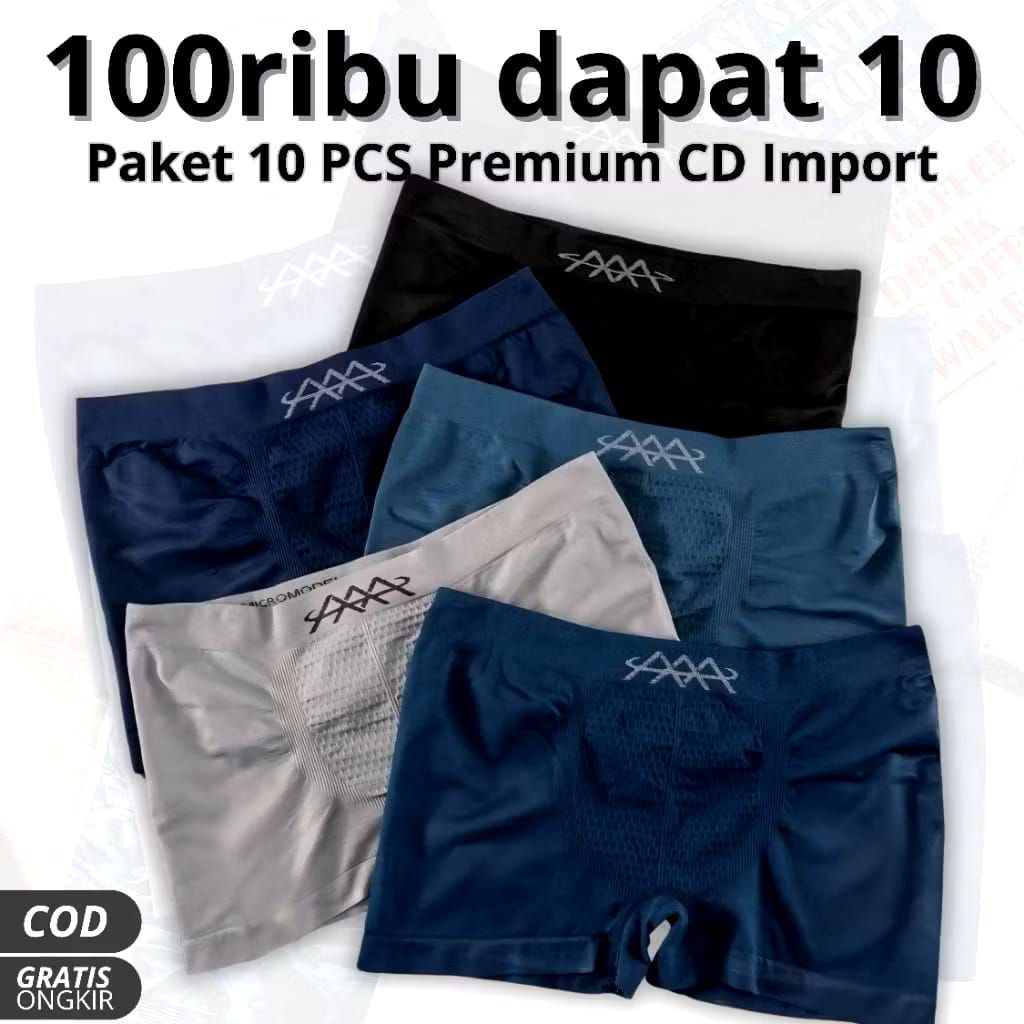 ISI 10 PAKET HEMAT CELANA DALAM  PRIA BOXER IMPORT / CD BOXER PRIA DEWASA BERKUALITAS
