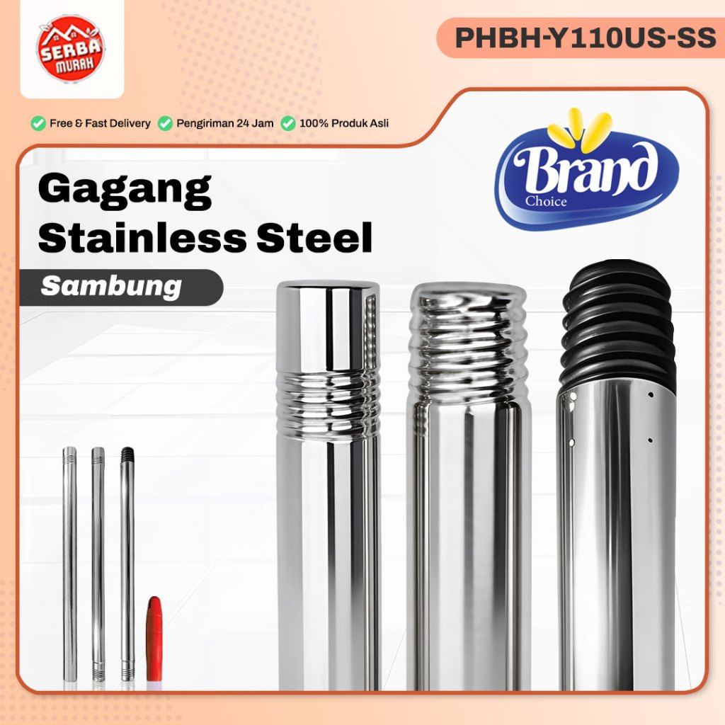 Gagang Sapu Pel Sikat Dorong Wiper / Potens Gagang Sambung Serbaguna