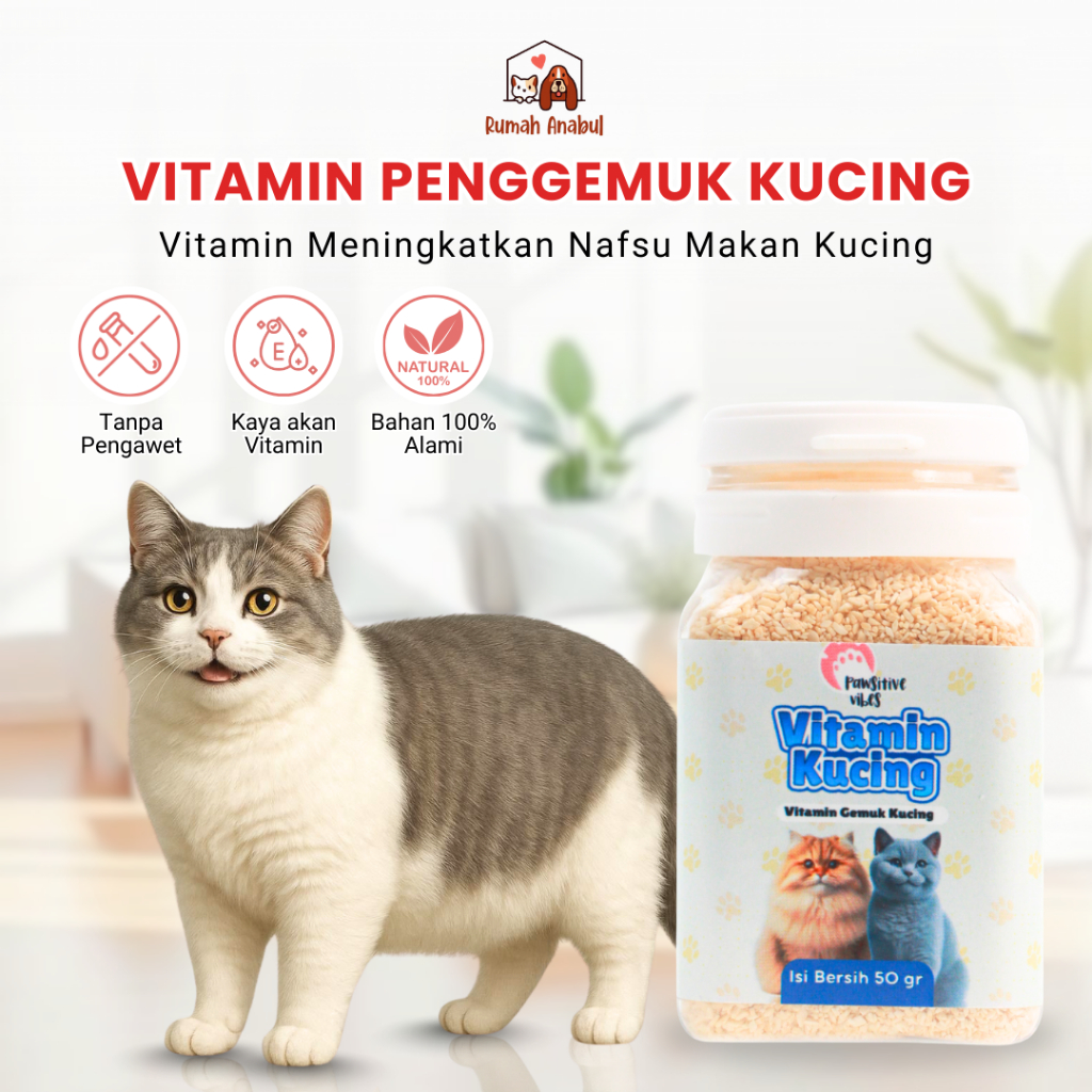 Vitamin Gemuk Kucing Anjing Penambah Nafsu Makan Suplemen Penggemuk Untuk Kitten Dewasa Menyusui