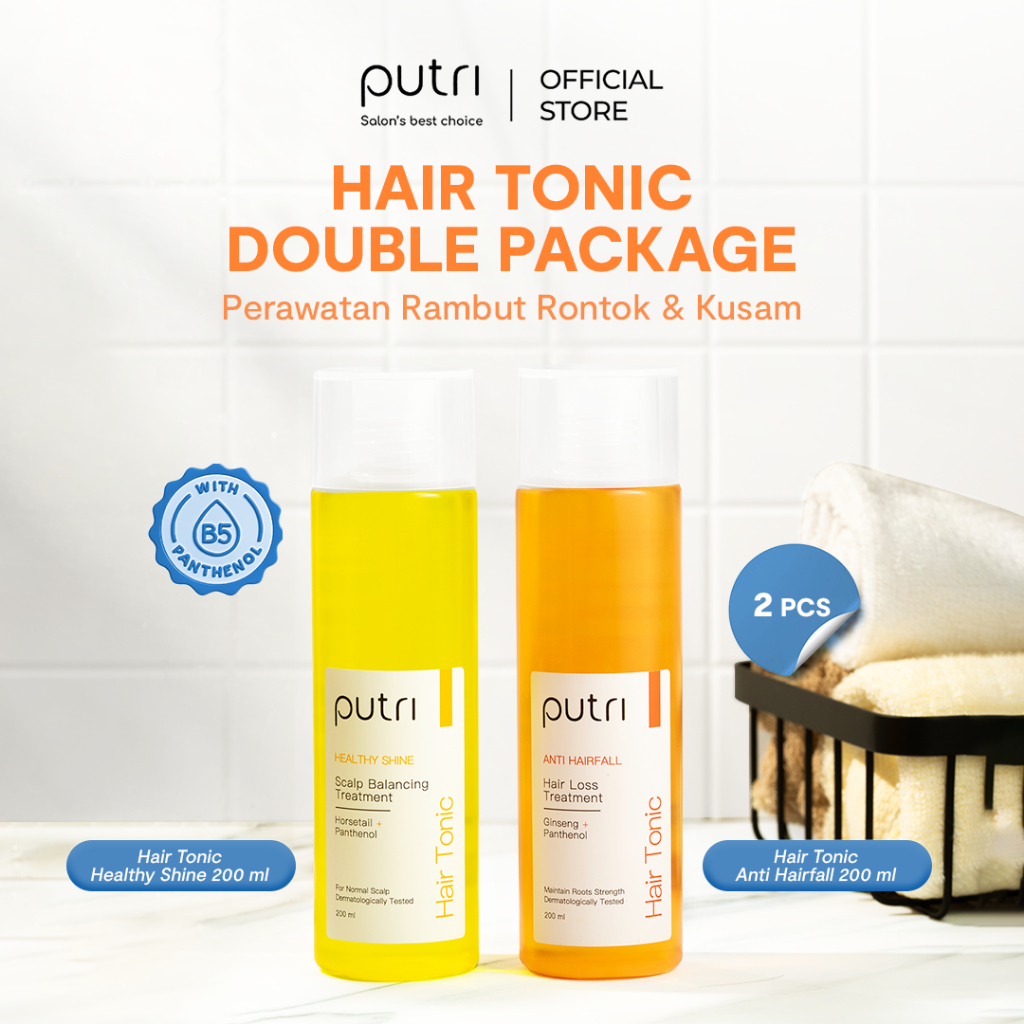Putri Hair Tonic Double Package 200mL | Hair Tonic Wangi Tahan Lama | Hair Tonic Lokal Murah | Hair 