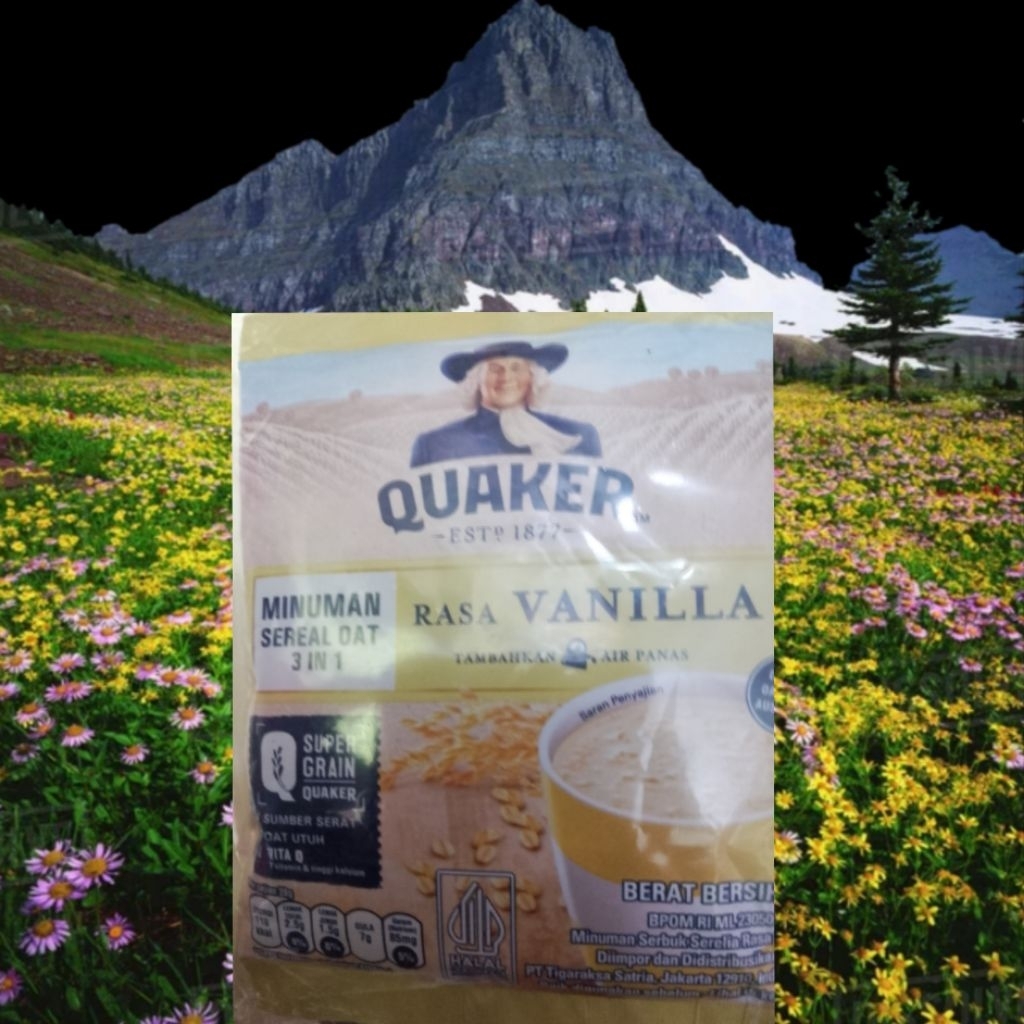 10 Sachet Quaker Oatmeal 3in1 Instan Vanila/Coklat - Praktis, Nikmat, Bergizi