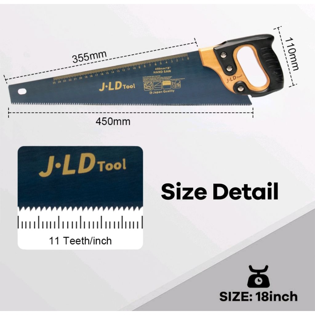 JLD Gergaji potong kayu super tajam 12-18inch Gergaji Kayu Tangan Gergaji Kayu Manual Handsaw