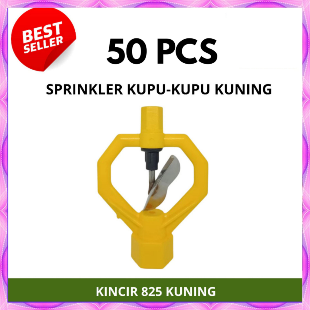 50PCS SPRINKLER KUPU-KUPU KUNING 825 (KINCIR/SPRINKLE/SPRINGKLER/ALAT SIRAM TANAM BAWANG MERAH)