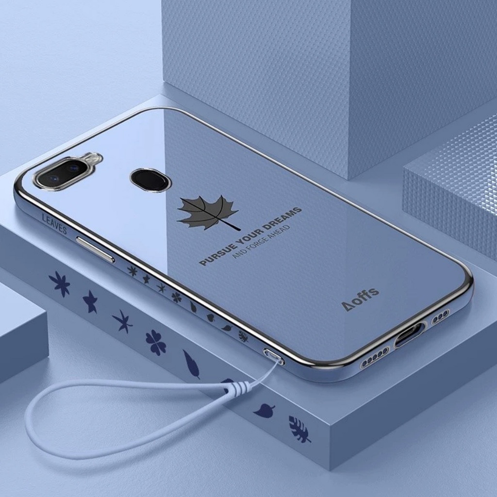 Softcase For Oppo A5S / F9 / F9 Pro / A5 2018 / A7 / A7X / A12 / A11K  Luxury Case Maple Leaf Platin
