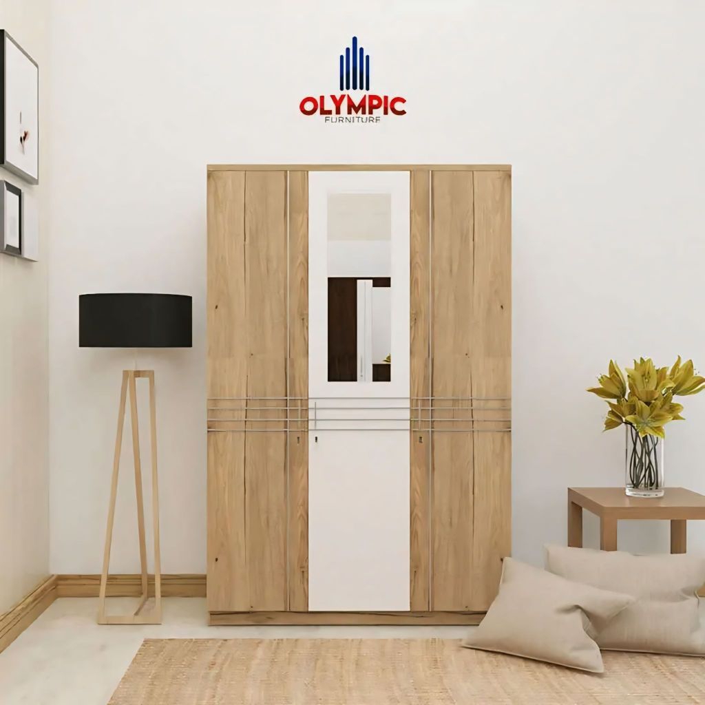 Olympic Furniture Helena 3P Lemari Pakaian Minimalis Kaca