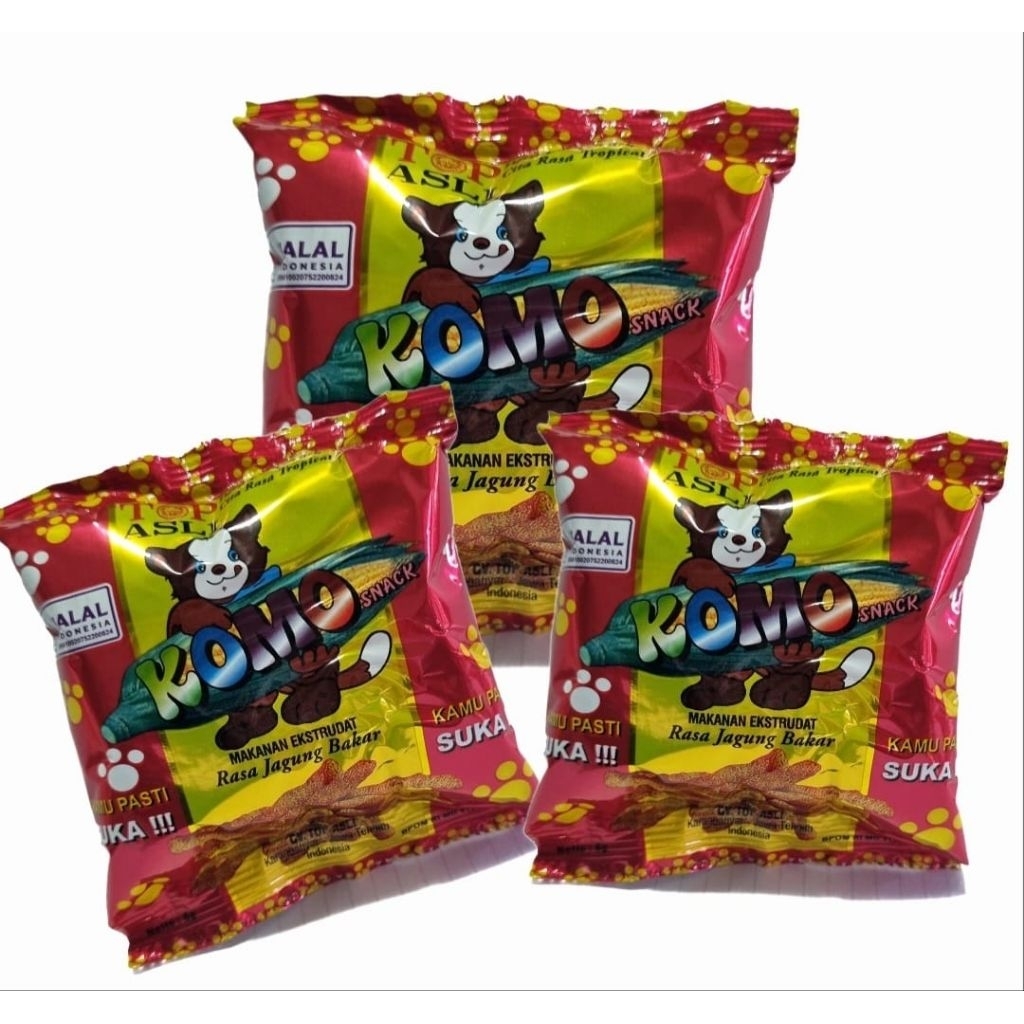 jajan 500| jajan komo| snack 500| jajan murah| jajan pasar| snack rencengan| komo jagung| chiki komo