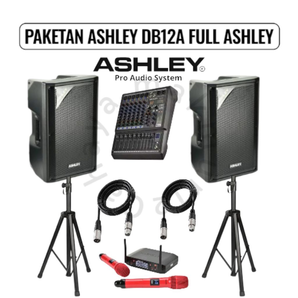 speaker aktif ashley db12A 12 inch komplit mixer dan mic ashley