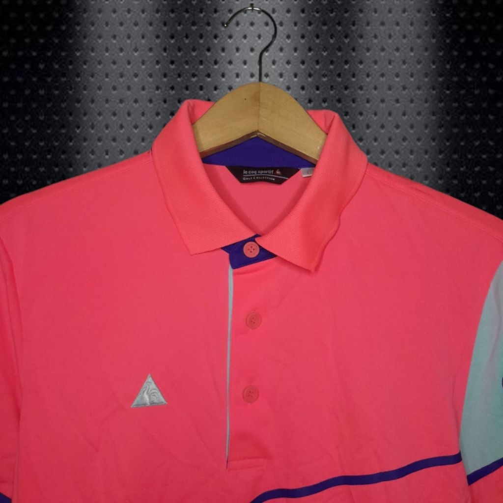 LE COQ SPORTIF GOLF COLLECTION Kaos Kerah Dri Fit Olahraga Pria, Atasan Olahraga Pria