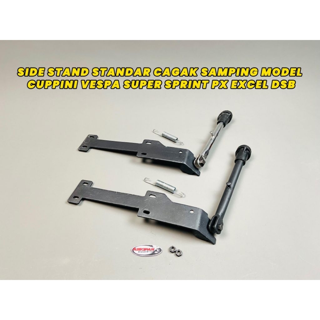 SIDE STAND STANDAR CAGAK SAMPING MODEL CUPPINI VESPA SUPER SPRINT PX EXCEL DSB. BAHAN PLAT TEBEL 4MM