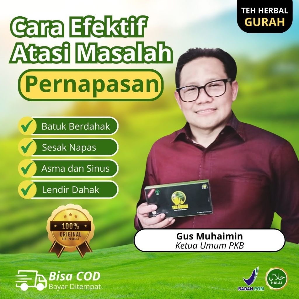 TEH GURAH NASA ORIGINAL- Teh Herbal untuk atasi Dahak, Batuk ,sinusitis,dan asma , 100% alami sudah 