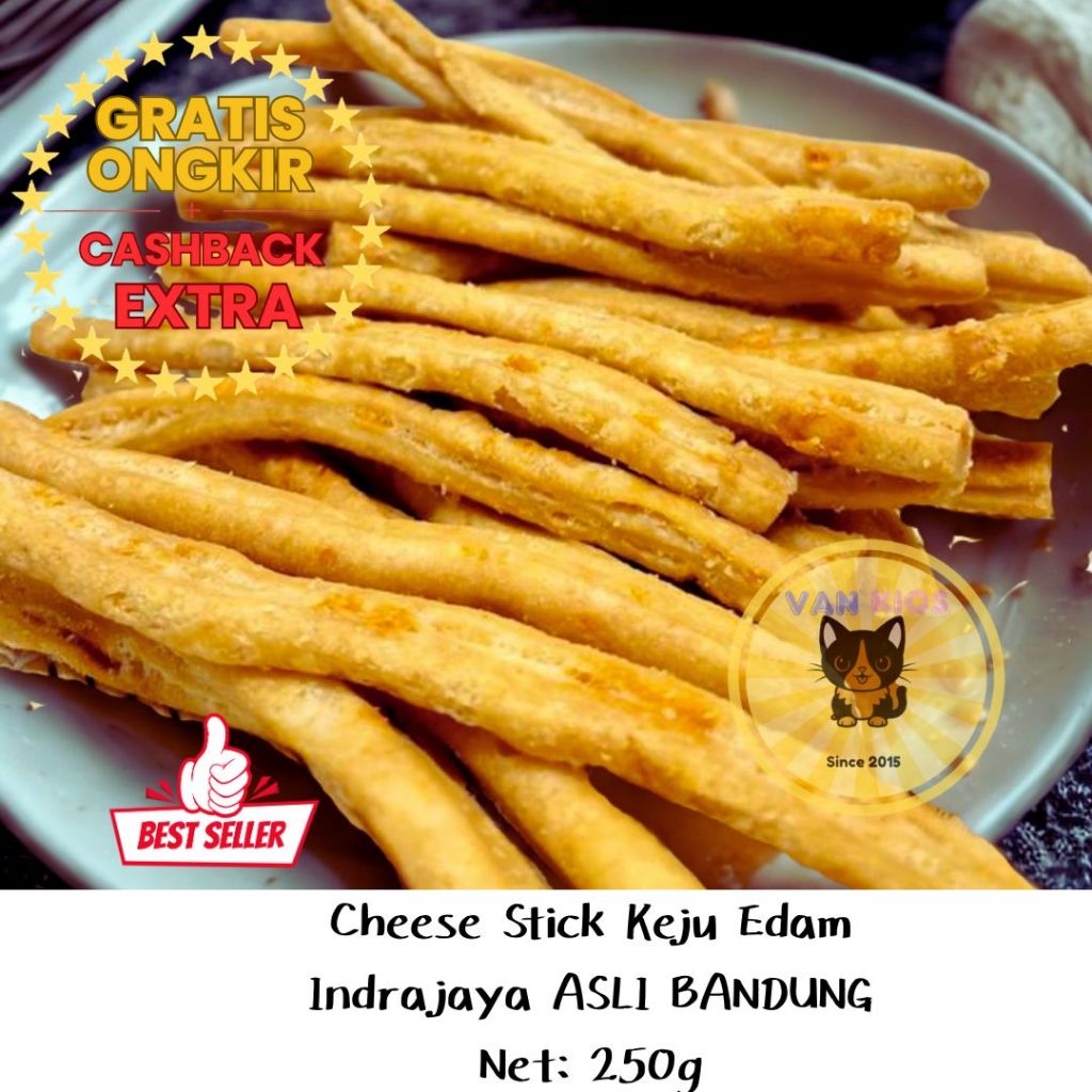 Cheese stick Indrajaya Stik Keju EDAM ASLI 250gr Renyah Gurih Enak Oleh Oleh Bandung