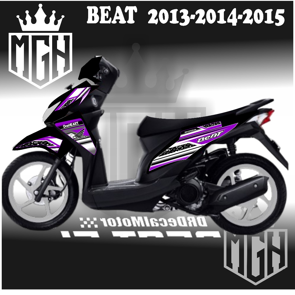 STIKER STRIPING BEAT 2013-2014-2015 VARIASI SEMIDECAL UDAH LAMINASI &CUTTING