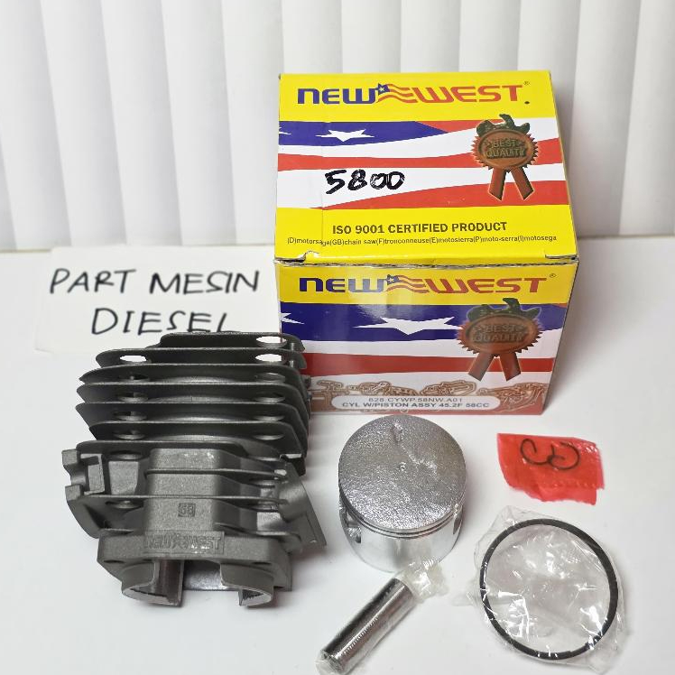 Cylinder block assy / poring chainsaw mini senso New west 5800 6200 newwest set piston