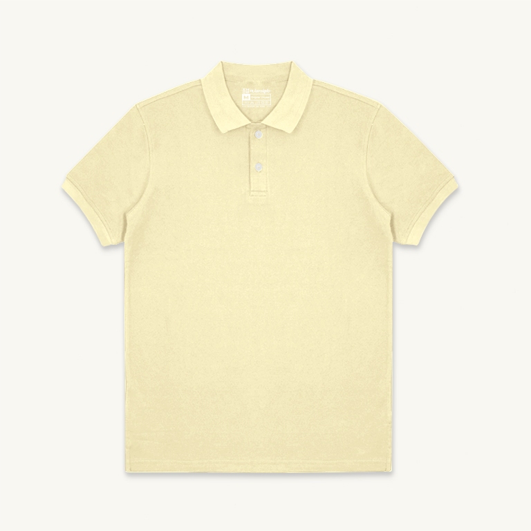 Waniqlo - Baju Polo Shirt Unisex Pria & Wanita Polo Kerah Casual Pendek Kuning Susu