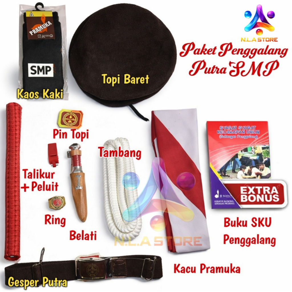 Paket Atribut Perlengkapan Pramuka Tingkat Penggalang Putra SMP