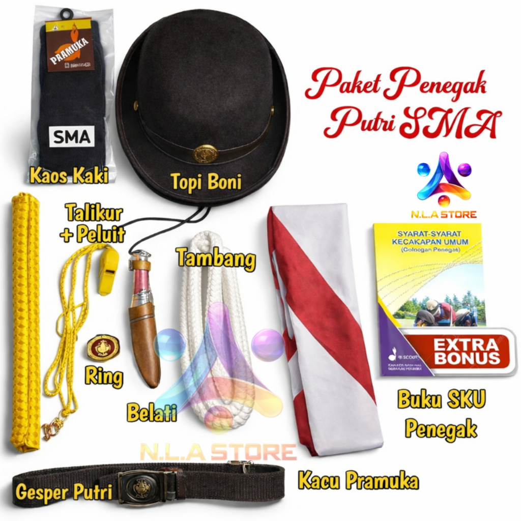 Paket Atribut Perlengkapan Pramuka Penegak Putri Tingkat SMA