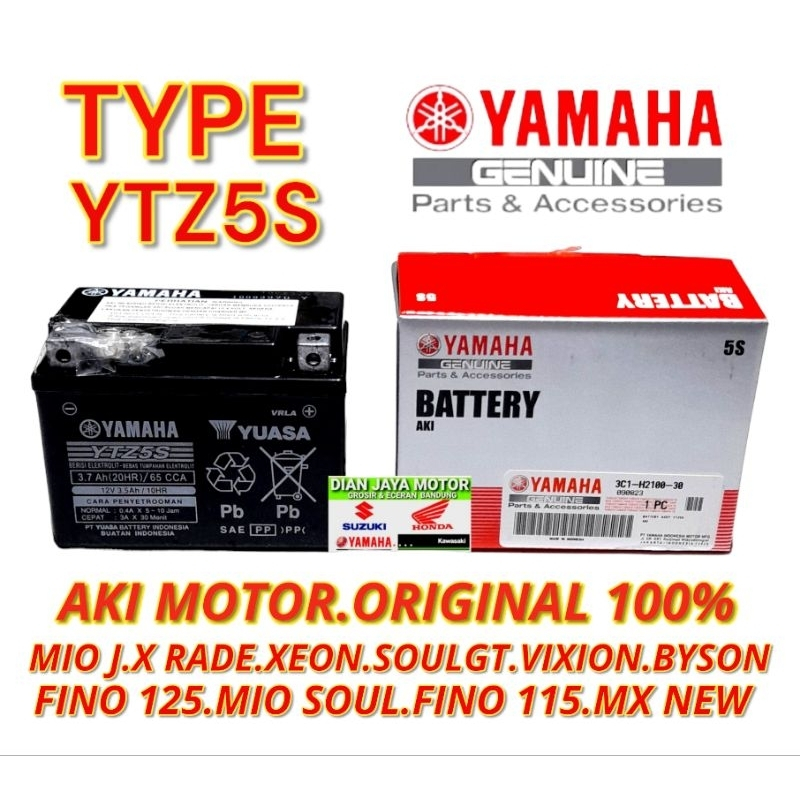 Aki Accu Motor Original YTZ5S Yamaha Vixion mio j fino125.Bison soul gt X rade Xeon. Beat vario Scoo