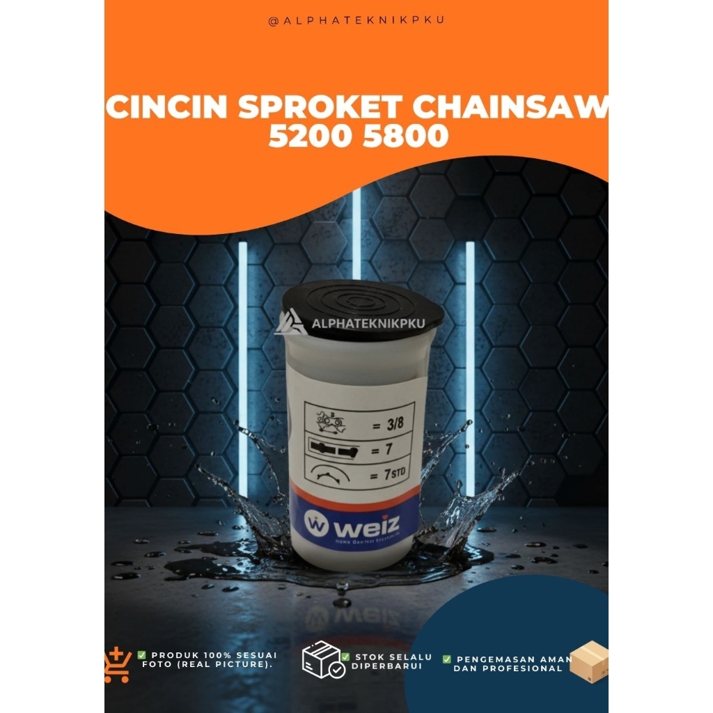 Cincin Sproket Sprocket Chainsaw Sinso 5200 5800 WEIZ ORI TERMURAH