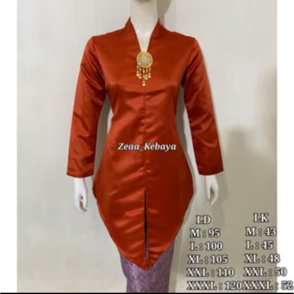 Terbaru Kebaya Tunik Taveta Kurung Malaysia Big size Kebaya Wanita polos lengan panjang Modern Kebay