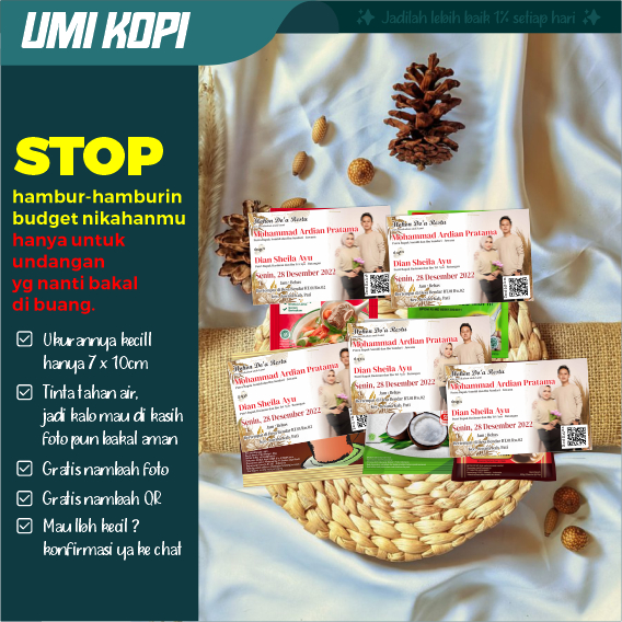 Undangan Mini Kopi Pernikahan Khitanan Hajatan