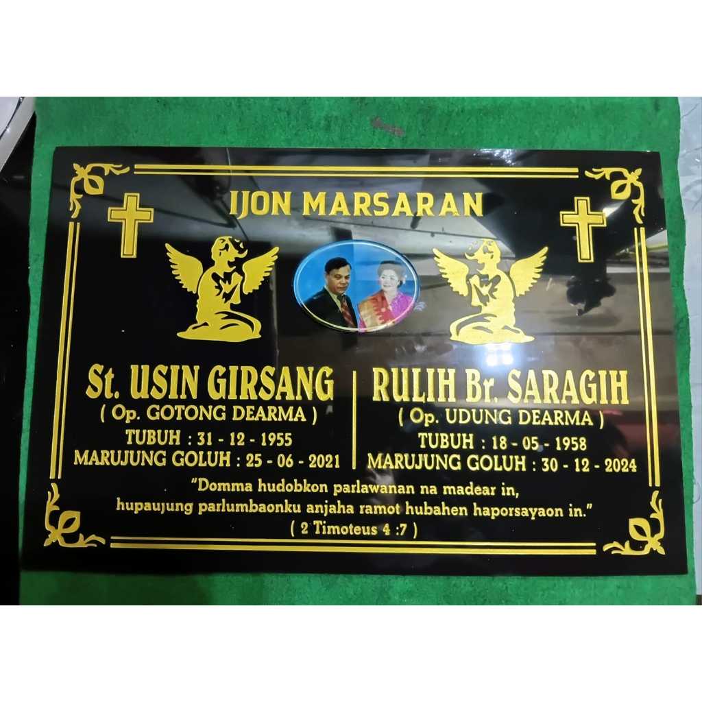 Batu nisan granit + Foto Ukuran 40X60 TERMURAH 