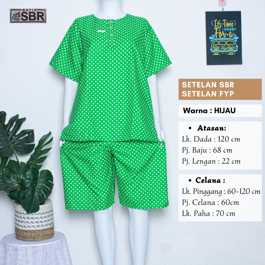 SBR Set Kulot Besar Setelan Celana Pendek Baju Tidur Wanita Dewasa Motif Terbaru