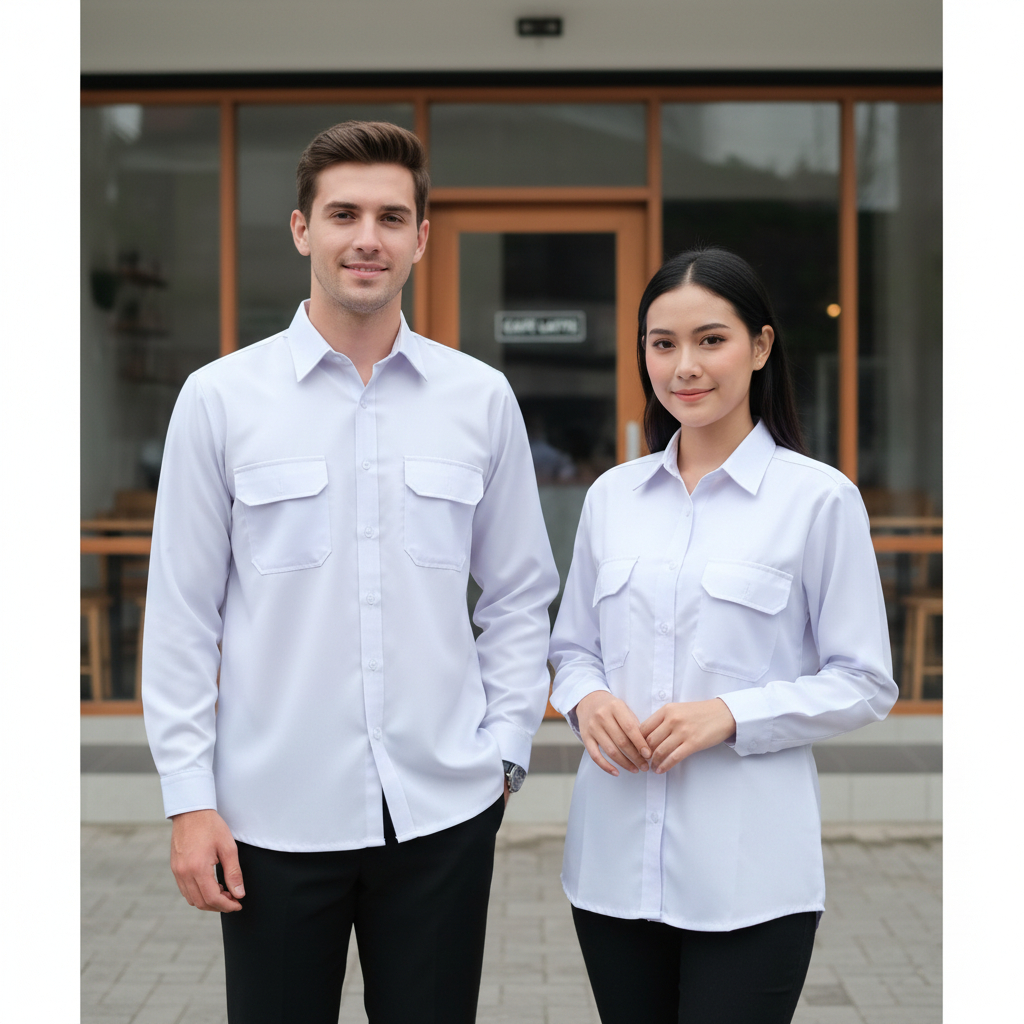 Baju Dinas Putih Pns Wanita Pria Baju Pdh Putih Seragam Putih Pns Lengan Panjang
