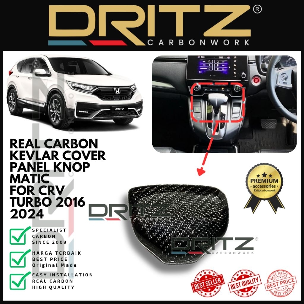 High Quality Asli Carbon Kevlar Cover Panel knop matic knob perseneling interior HONDA CRV Turbo 201