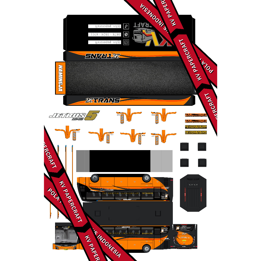 LEMBARAN Papercraft Bus 27 Trans
