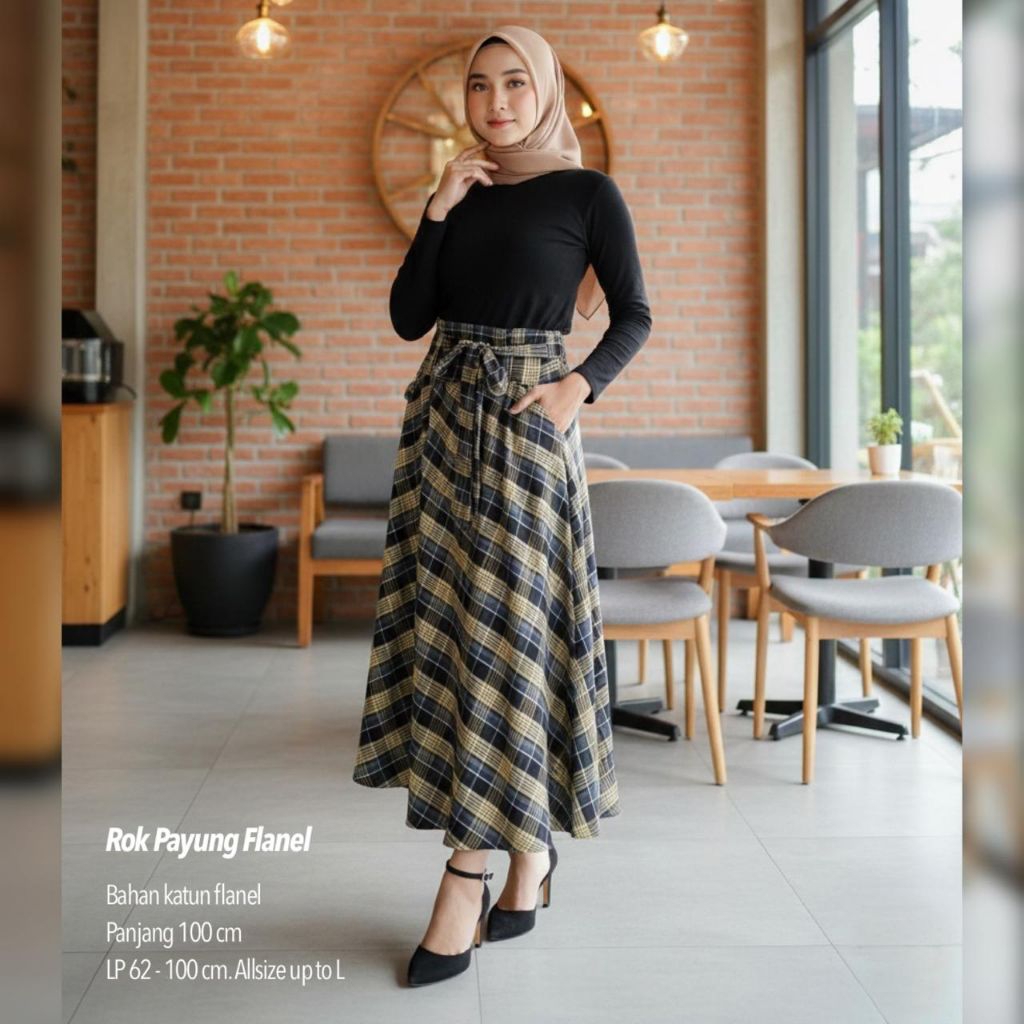 ROK FLANEL LEBAR BAWAH / ROK PAYUNG