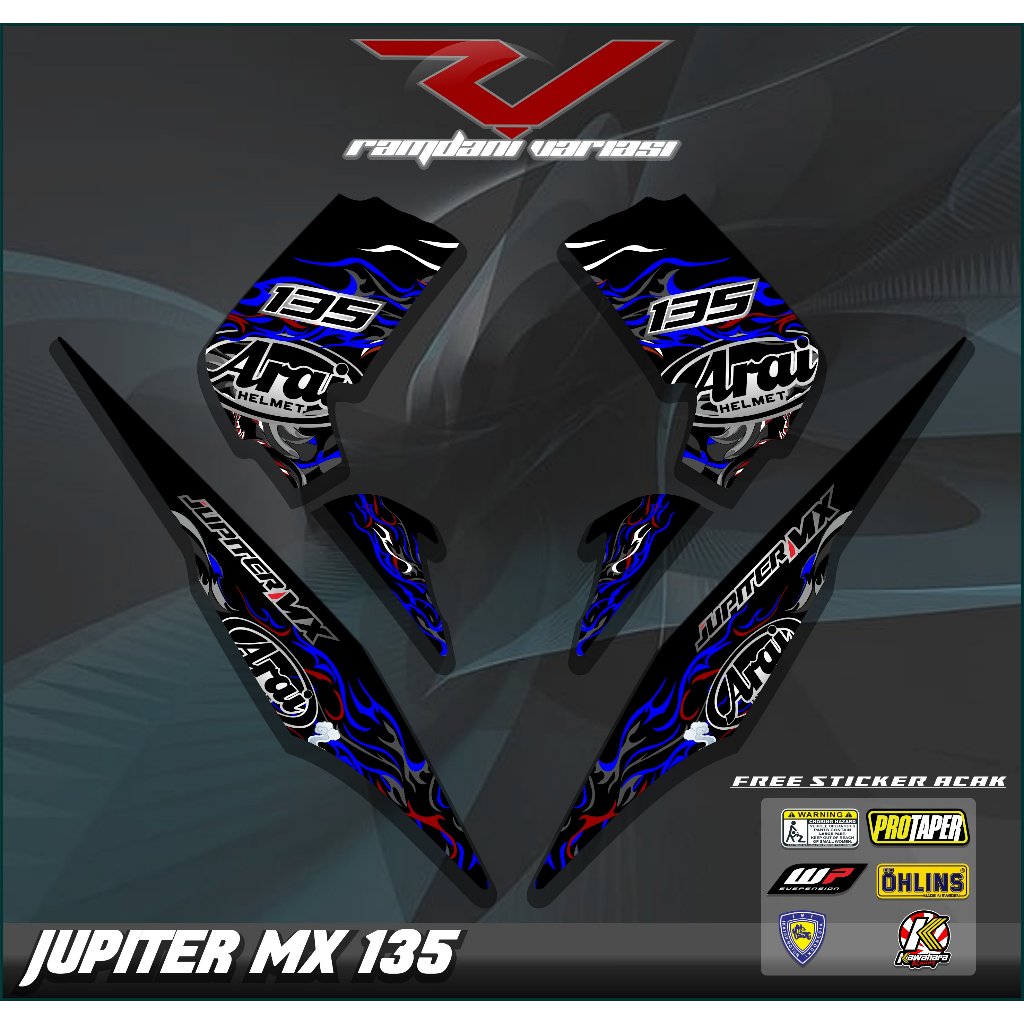 STRIPING JUPITER MX 135/STIKER MX OLD/MX LAMA/STRIPING STIKER MX 135 LAMA MTF ARAI KEREN