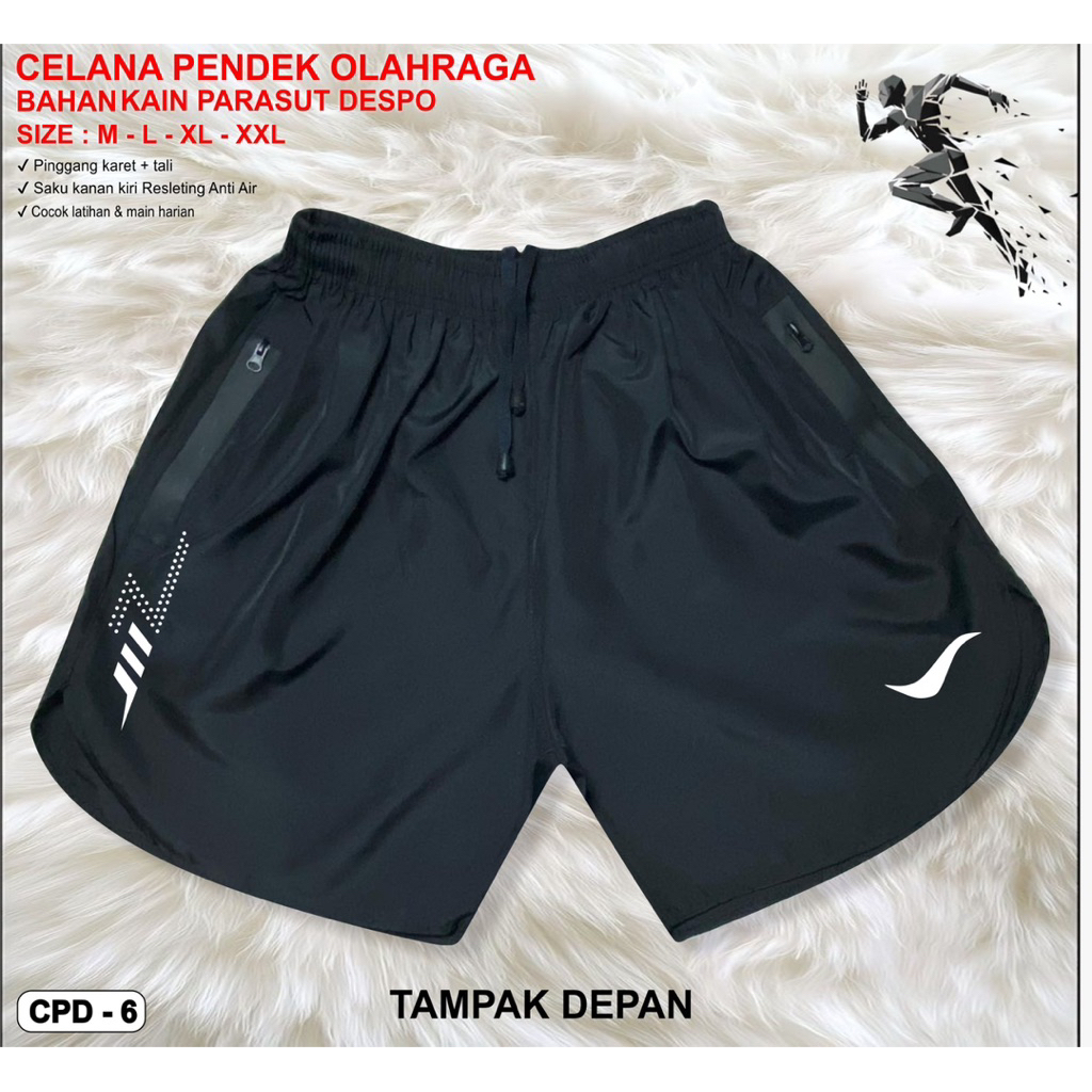 Celana pendek olahraga parasut celana parasut celana lari running pria wanita CPD PRISKASPORT