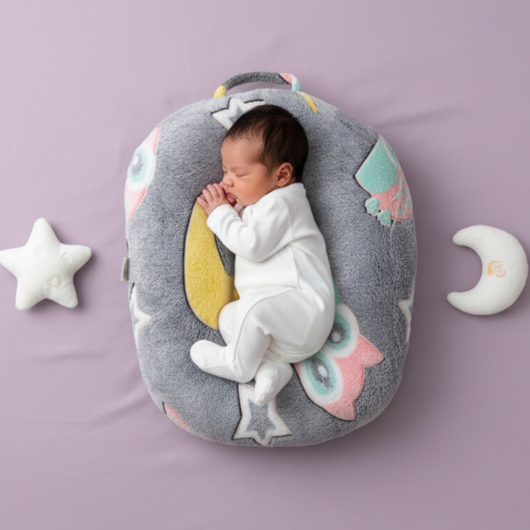 Sofa Bayi Lembut Motif Karakter "Owl Moon" Premium Soft Baby Bed Sofa Gania Kids
