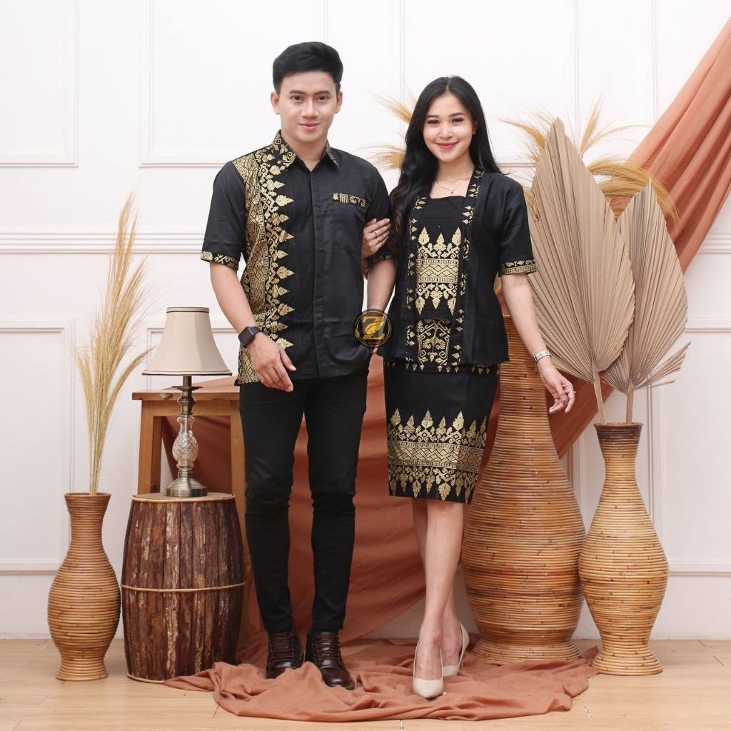 Batik couple dress banyak warna motif anjani