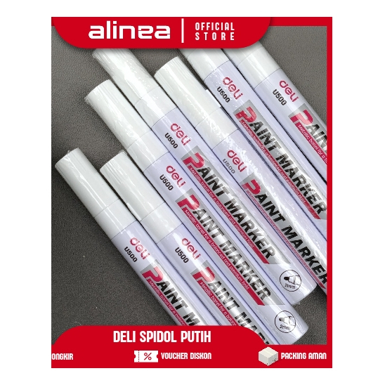 Spidol Permanent Spidol Paint Marker Spidol Putih Deli Paint Marker EU500-WH