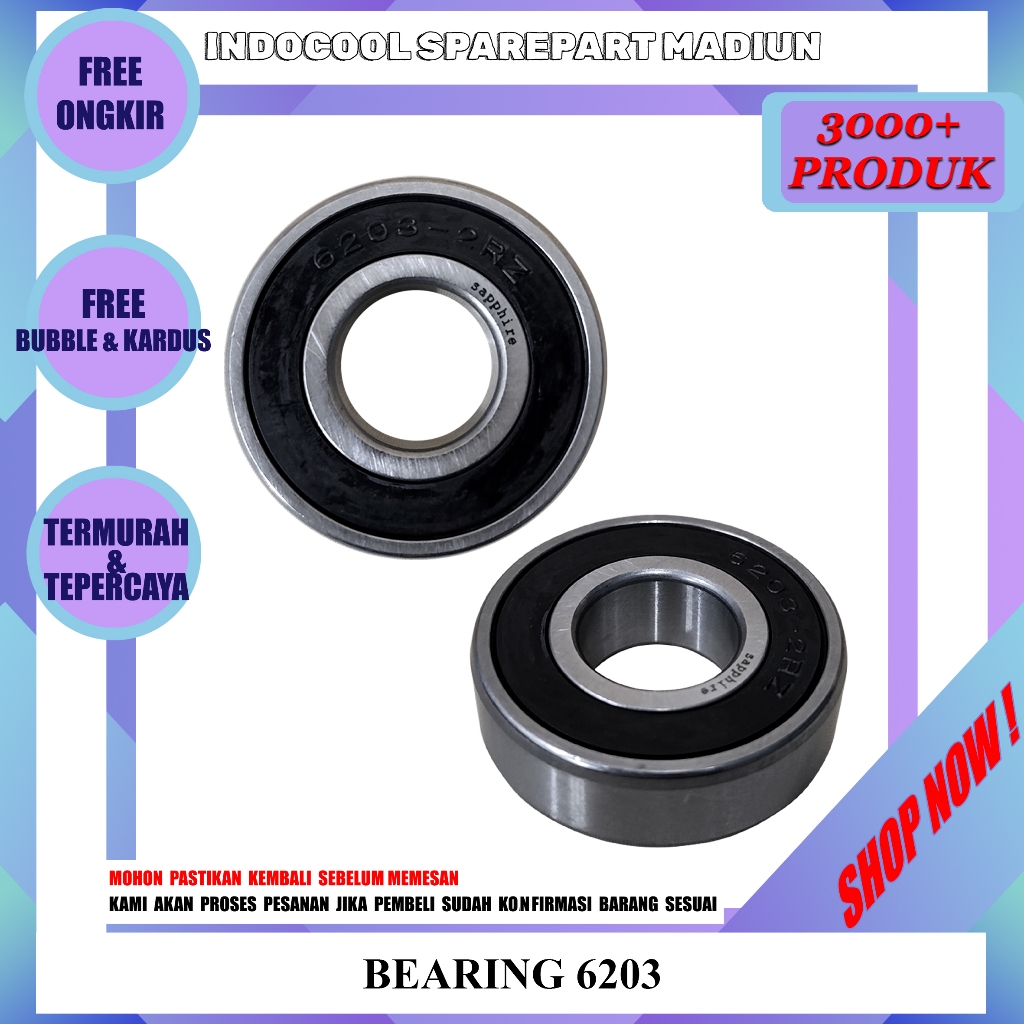 6203 BANTALAN BEARING / LAHER  / BEARING 6203
